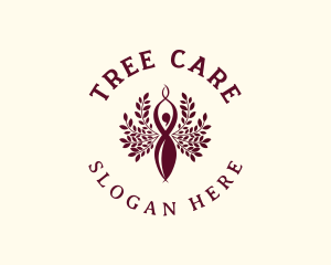 Lady Meditation Tree logo design