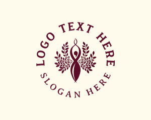 Tree - Lady Meditation Tree logo design