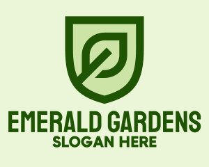 Plant Emblem Shield logo design