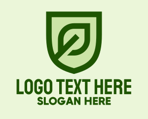 Vegetation - Plant Emblem Shield logo design
