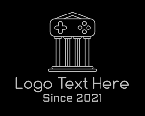 Classical Building - Minimalist Pillar Gaming logo design