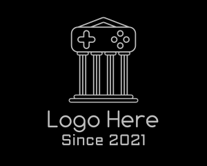 Classical Building - Minimalist Pillar Gaming logo design