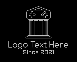 Parthenon - Minimalist Pillar Gaming logo design