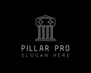 Minimalist Pillar Gaming logo design