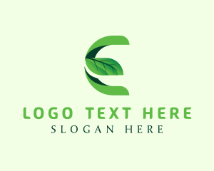 Farming - Nature Leaf Letter E logo design