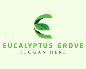 Nature Leaf Letter E logo design