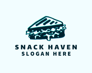 Glitch Sandwich Snack logo design