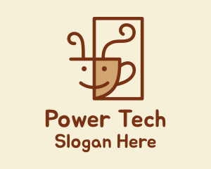 Happy Coffee Cup  Logo