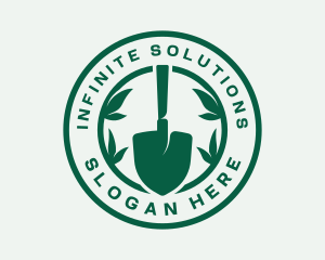 Garden Shovel Leaves Logo