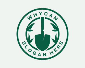 Garden Shovel Leaves Logo