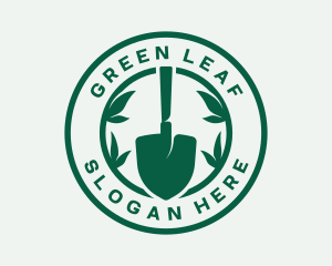 Garden Shovel Leaves logo design