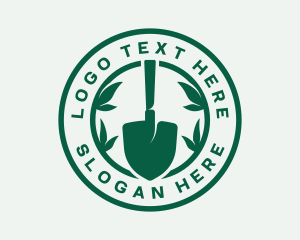 Bio - Garden Shovel Leaves logo design