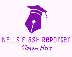 Reporter - Graduation Cap Pen logo design