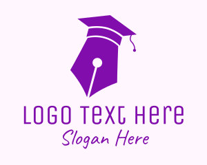 Scriptwriter - Graduation Cap Pen logo design