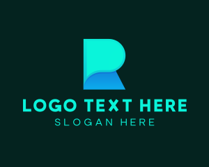 Curvy - Modern Tech Business Letter R logo design