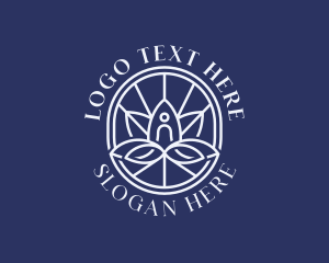 Peace - Yoga Lotus Meditation logo design