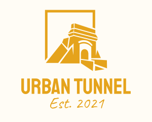 Tunnel - Golden Tunnel Silhouette logo design