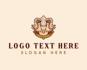 Bar - Western Skull Ranch logo design