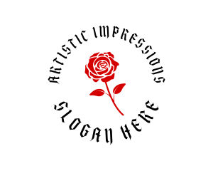 Gothic Flower Rose logo design