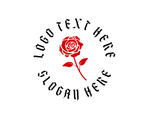 Flower - Gothic Flower Rose logo design
