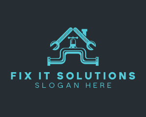 Repair - Pipe Plumbing Repair logo design