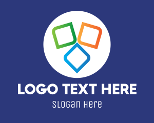 Button - Multicolor Tech Software logo design