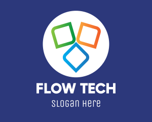 Multicolor Tech Software logo design