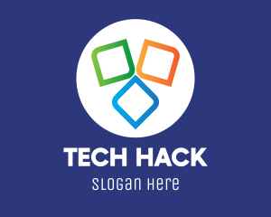 Multicolor Tech Software logo design