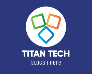 Multicolor Tech Software logo design