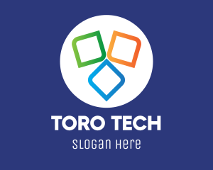 Multicolor Tech Software logo design