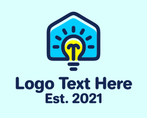 Leasing - Blue House Light Bulb logo design