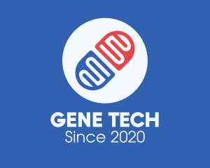 Gene - DNA Medicine Pill logo design