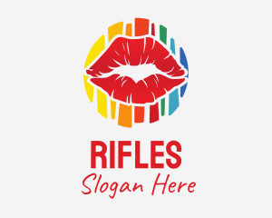 Colorful Rainbow Lips Logo
