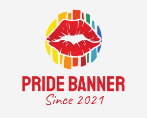 Colorful Rainbow Lips logo design