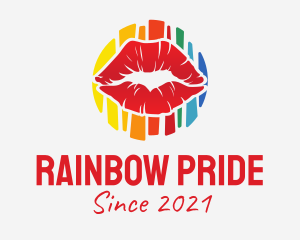 Colorful Rainbow Lips logo design