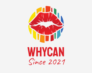 Woman - Colorful Rainbow Lips logo design