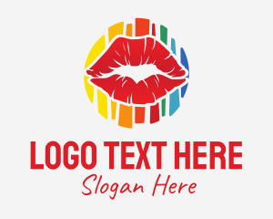 Colorful Rainbow Lips Logo