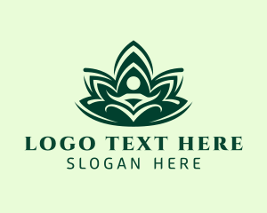 Holistic - Green Guru Lotus logo design