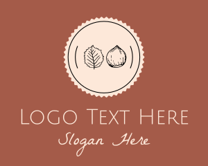 Veggie - Autumn Chestnut Leaf logo design