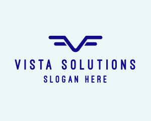 Pilot School Letter V logo design