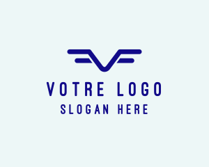 Pilot School Letter V logo design