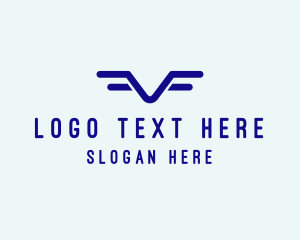 Blue - Pilot School Letter V logo design