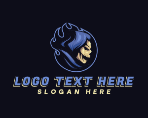 Fictional - Scary Skull Reaper logo design