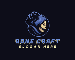 Skeletal - Scary Skull Reaper logo design