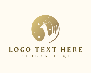 Premium - Gold Peacock Aviary logo design