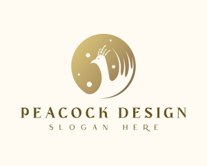 Peacock - Gold Peacock Aviary logo design