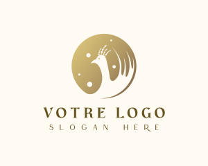 Luxe - Gold Peacock Aviary logo design