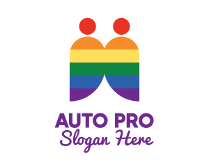 Lgbtq - Rainbow Gay Couple logo design
