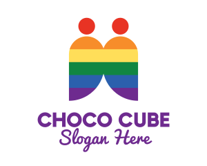 Gay - Rainbow Gay Couple logo design