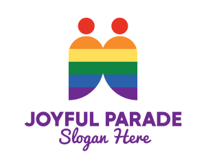 Rainbow Gay Couple  logo design
